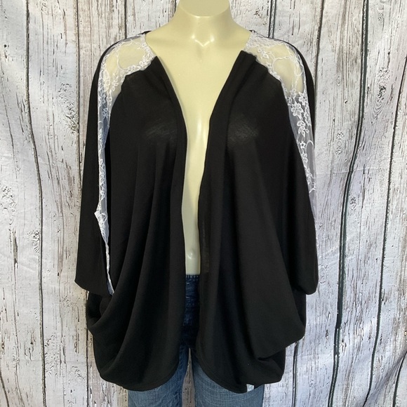 ⚜️HP⚜️ WeLoveFine x Star Wars Lace Stormtrooper Dolman Open Front Cardigan Med - Picture 3 of 4